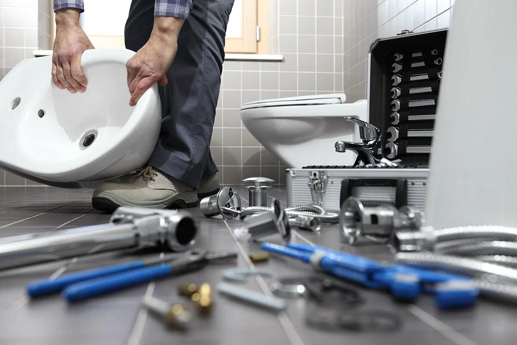 Plumbing tools prepared for a bathroom repair in Greeley
